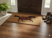 Horse Entrance Decor Bundle Coco Coir Horse Mat & Horse Head Door Latch