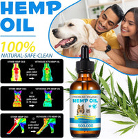 Hemp Oil for Dogs & Cats — Calming, Joint & Skin Support | 60ml Daily Supplement