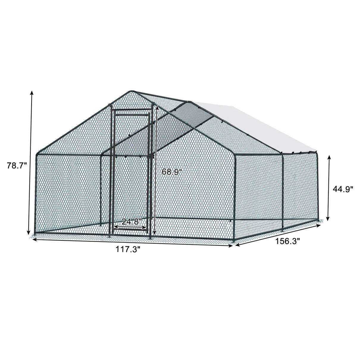 13 x 10 ft Large Metal Chicken Coop, Walk-in Poultry Cage Chicken Hen Run House with Waterproof Cover, Rabbits Cats Dogs