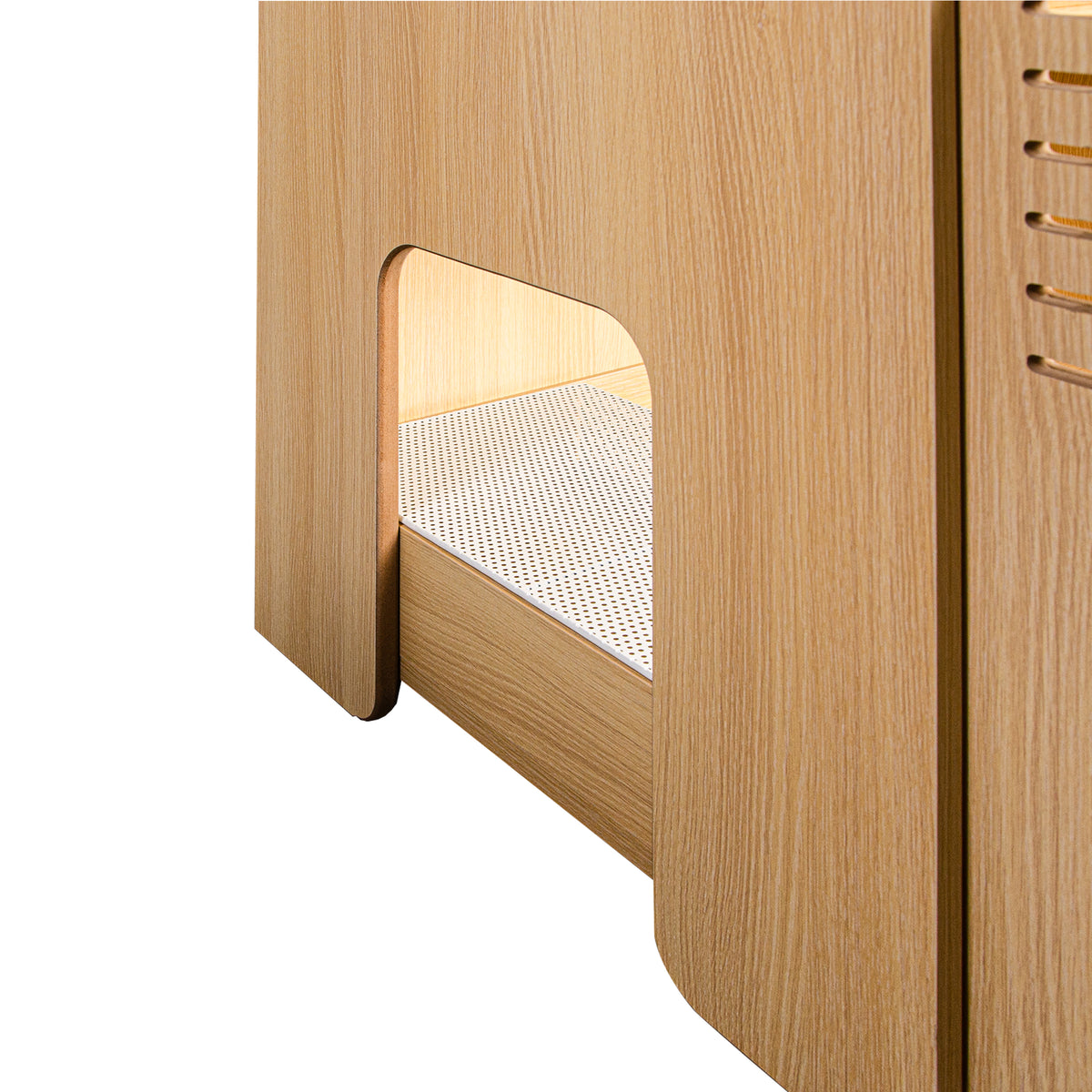 Modern Wooden Cat House with Scratching Pad , Cat Litter Box Enclosure, Spacious Hidden Cat Litter Box -33.46" x 21.06" 