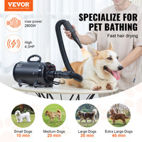 Dog Dryer, 2800W/4.3HP Dog Blow Dryer, Pet Grooming Dryer With Adjustable Speed And Temperature Control, Pet Hair Dryer 