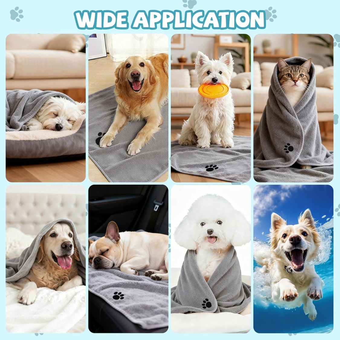 2 Pack Microfiber Dog Towels For Drying Dogs, Super Absorbent And Soft Pet Towels For Dogs Or Cats