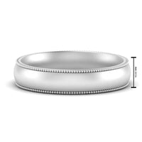 4 mm Milgrain Comfort Fit Mens Wedding Band