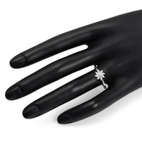 0.18 Carat Genuine White Diamond 14K White Gold Ring (E-F-G Color, SI Clarity)