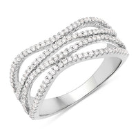 0.46 Carat Genuine White Diamond 14K White Gold Ring (F-G Color, SI Clarity)