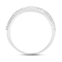 0.46 Carat Genuine White Diamond 14K White Gold Ring (F-G Color, SI Clarity)