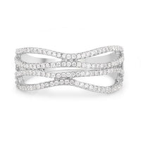 0.46 Carat Genuine White Diamond 14K White Gold Ring (F-G Color, SI Clarity)