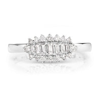 0.37 Carat Genuine White Diamond 14K White Gold Ring (E-F Color, VS-SI Clarity)