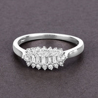 0.37 Carat Genuine White Diamond 14K White Gold Ring (E-F Color, VS-SI Clarity)