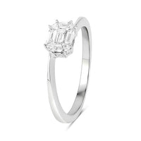 0.33 Carat Genuine White Diamond 18K White Gold Ring (F-G Color, VVS-VS Clarity)