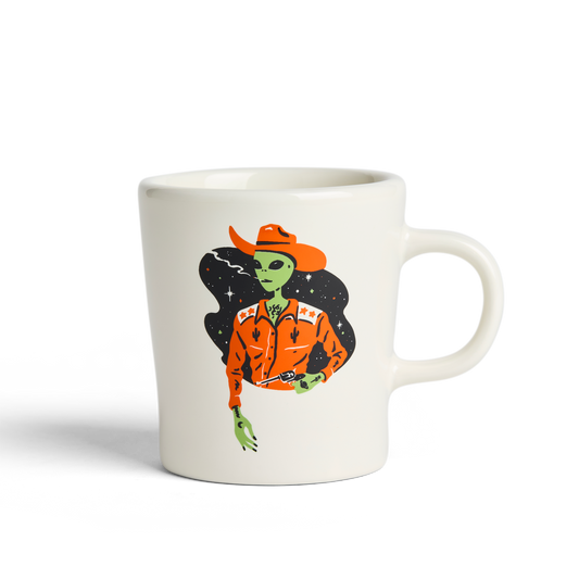 Sam Larson - Alien Cowboy - 9oz Modern Diner Mug - BIG FRENCHIES