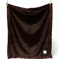 Luxury Satin Border Blanket - Chocolate - BIG FRENCHIES