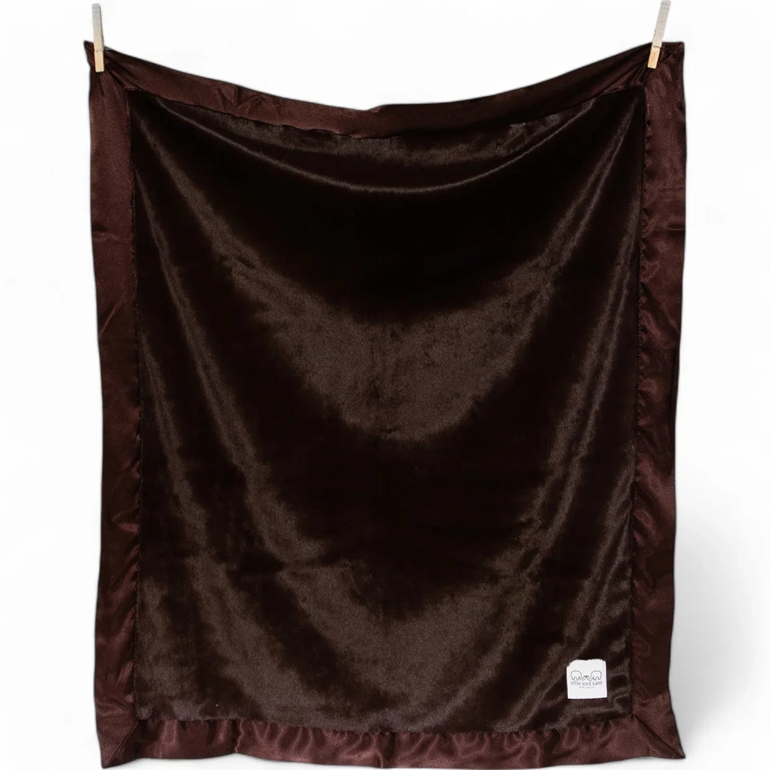 Luxury Satin Border Blanket - Chocolate - BIG FRENCHIES