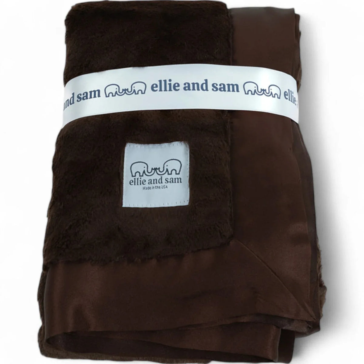 Luxury Satin Border Blanket - Chocolate - BIG FRENCHIES