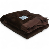 Luxury Satin Border Blanket - Chocolate - BIG FRENCHIES