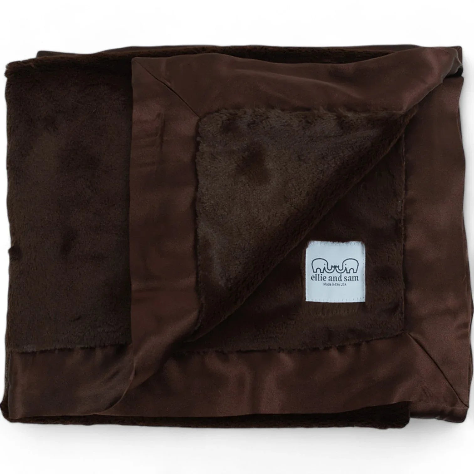 Luxury Satin Border Blanket - Chocolate - BIG FRENCHIES