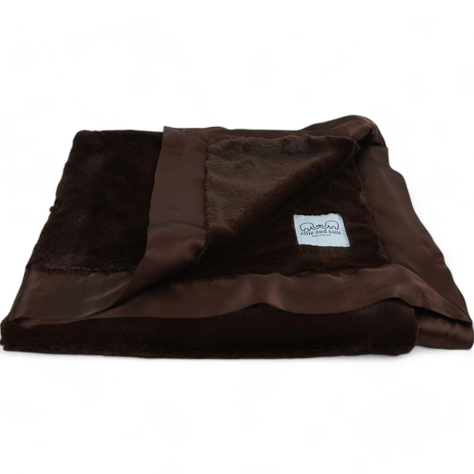 Luxury Satin Border Blanket - Chocolate - BIG FRENCHIES