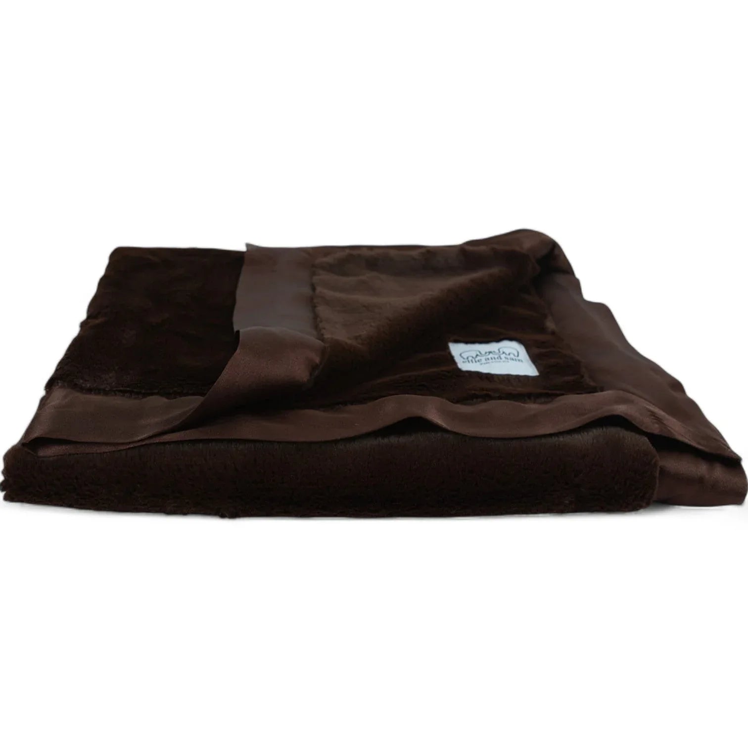 Luxury Satin Border Blanket - Chocolate - BIG FRENCHIES