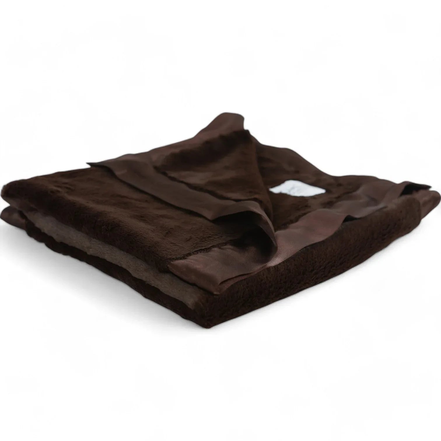 Luxury Satin Border Blanket - Chocolate - BIG FRENCHIES