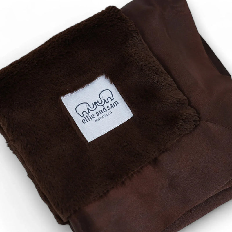 Luxury Satin Border Lovey - Chocolate - BIG FRENCHIES