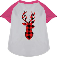 Buffalo Check Deer Pet Raglan Shirt