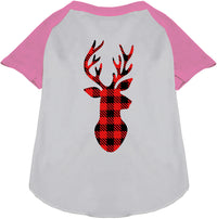 Buffalo Check Deer Pet Raglan Shirt