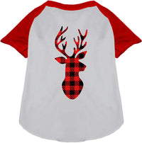 Buffalo Check Deer Pet Raglan Shirt