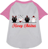 Meowy Christmas Pet Raglan Shirt