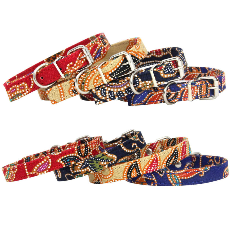 Bohemia Pattern Dog Leash & Collar – Durable Fabric Pet Walking Accessory-Pet Collars & Leashes-BIG FRENCHIES-Jane's Pet Boutique
