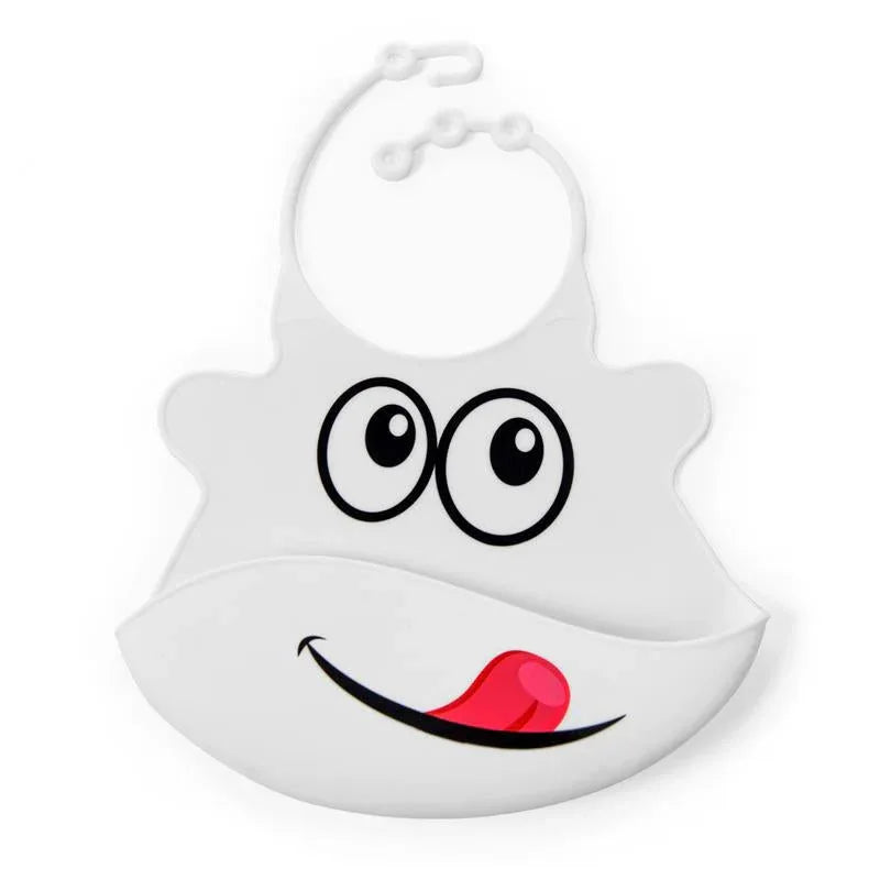 Primo Passi Silicone Baby Bib, White Face - BIG FRENCHIES