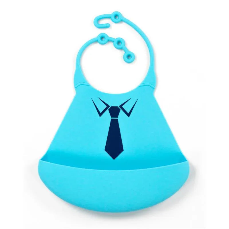 Primo Passi Silicone Baby Bib, Blue Tie - BIG FRENCHIES