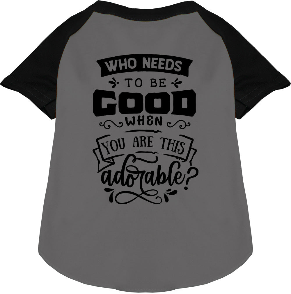 Who Needs to be Good? Pet Raglan Shirt