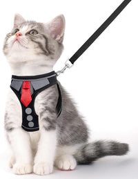 Escape Proof Cat Harness and Leash Set Reflective Adjustable Vest
