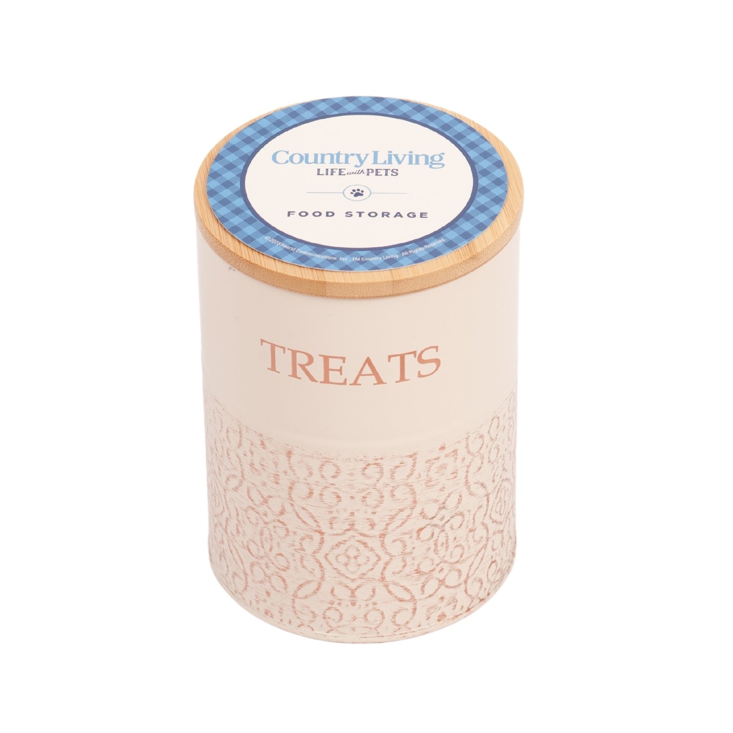 Country Living Dog Treat Canisters - Set of 2 Carbon Steel Jars with Bamboo Lids – White Swan - BIG FRENCHIES