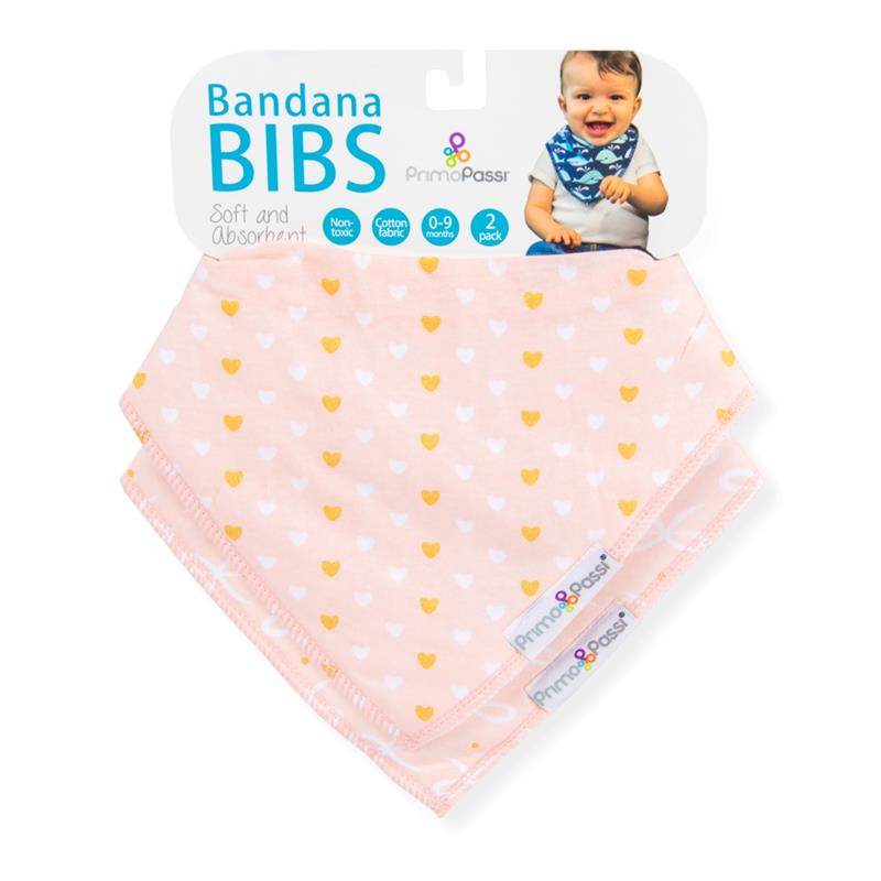 Primo Passi Bandana Bib, Hearts & Bows