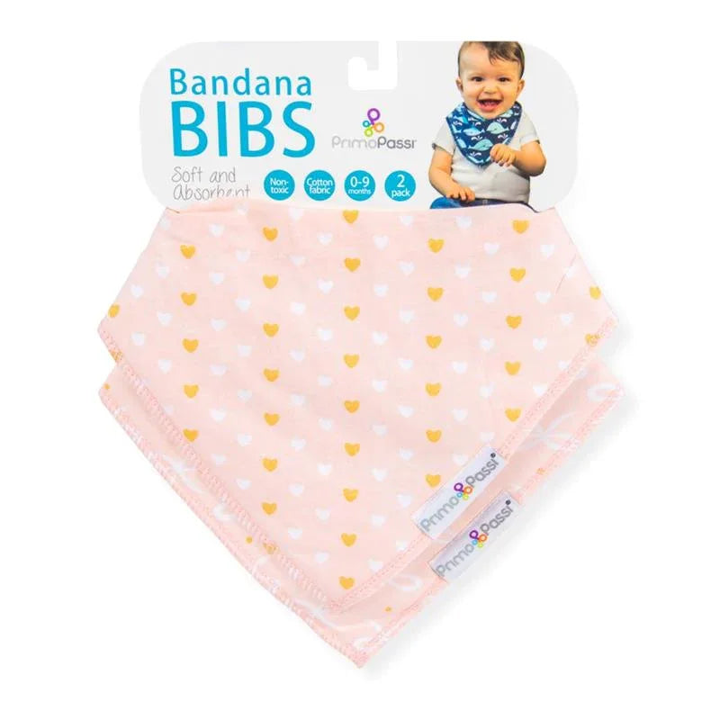 Primo Passi Bandana Bib, Hearts & Bows - BIG FRENCHIES