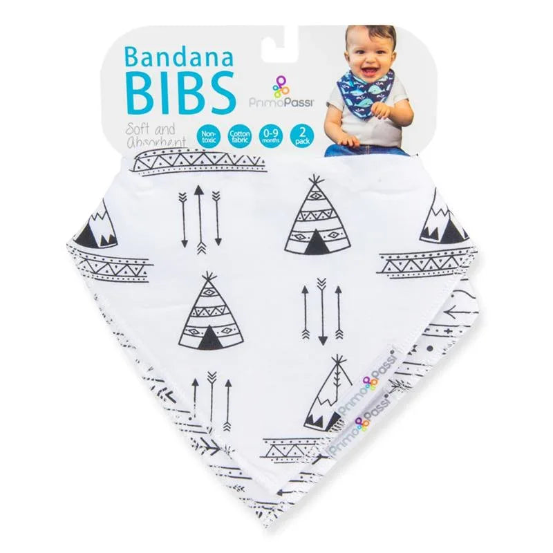 Primo Passi Bandana Bib, White Arrows - BIG FRENCHIES