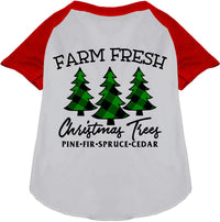 Farm Fresh Christmas Trees Pet Raglan Shirt