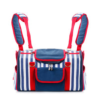 Striped Pet Carrier Bag Canvas Travel Tote with Breathable Mesh