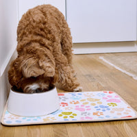 Paw Prints Pet Bowl Mat