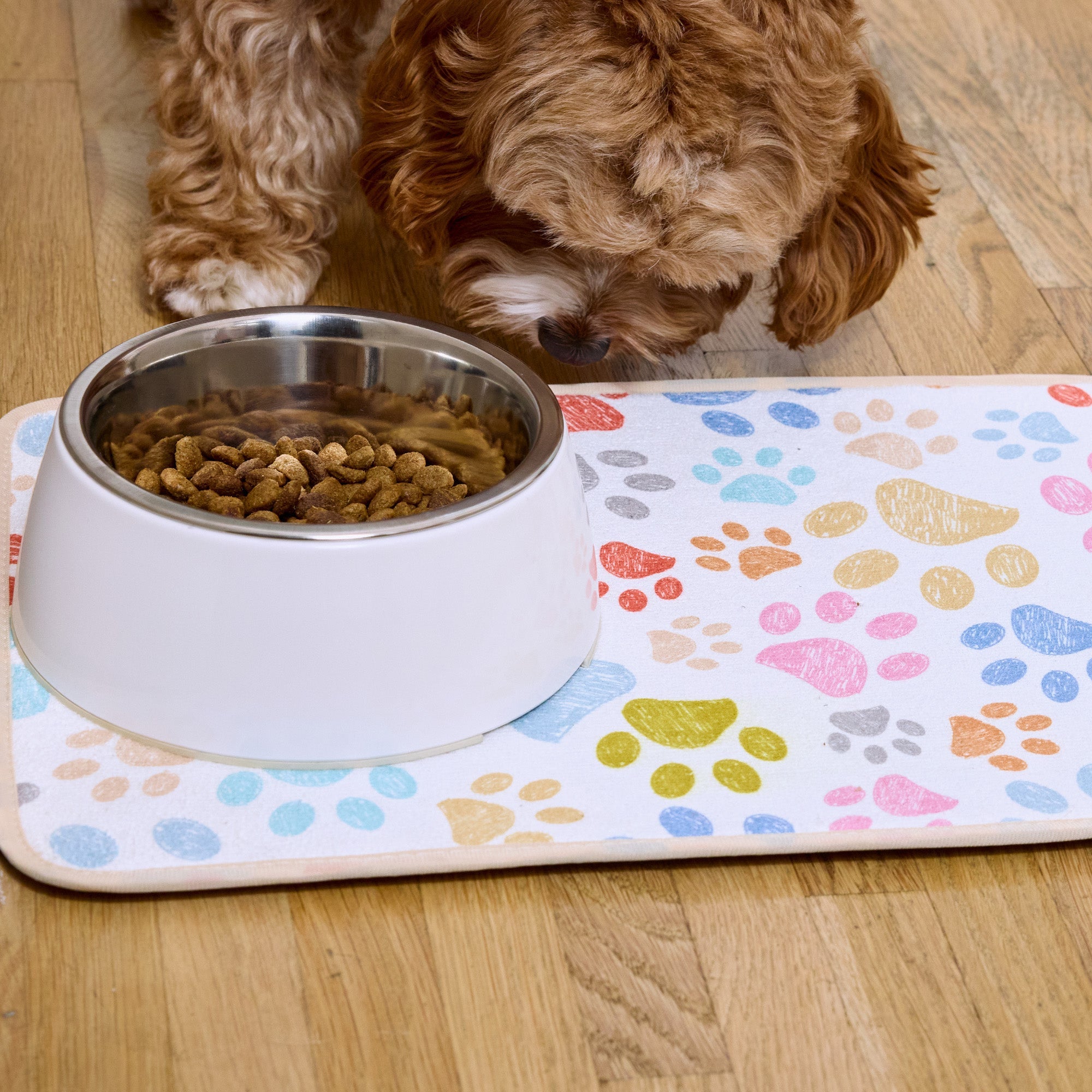 Paw Prints Pet Bowl Mat
