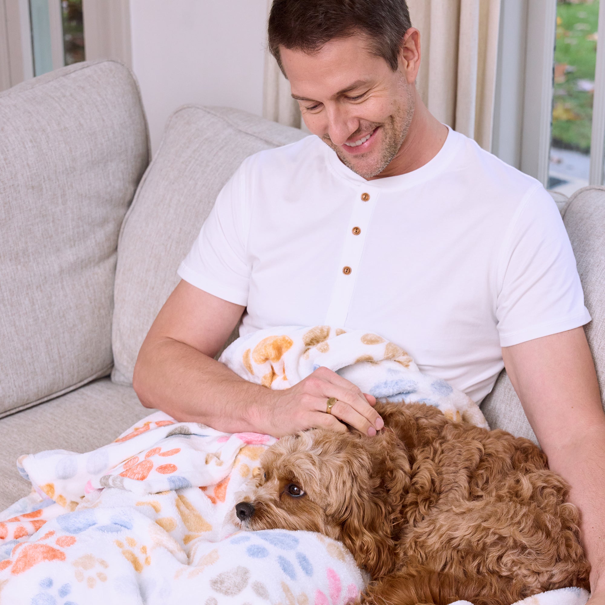 Paw Print Pet Fleece Blanket