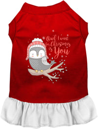Owl I Want For Christmas Pet Dress