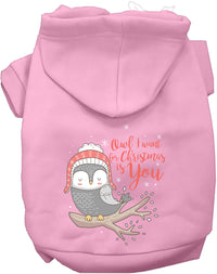Owl I Want For Christmas Pet Hoodie
