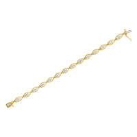 10K Yellow Gold Plated .925 Sterling Silver 1 cttw Prong Set Round-Cut Diamond Link Bracelet (J-K Color, I1-I2 Clarity) - 7.25"