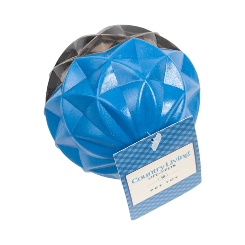 Country Living Geometric Textured Ball Dog Chew Toy, Interactive Rubber Toy for Mental Stimulation – Large - BIG FRENCHIES
