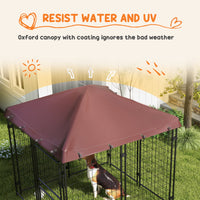 4.6 x 4.6 x 5 Dog Kennel Outdoor with Waterproof Canopy, Large Door