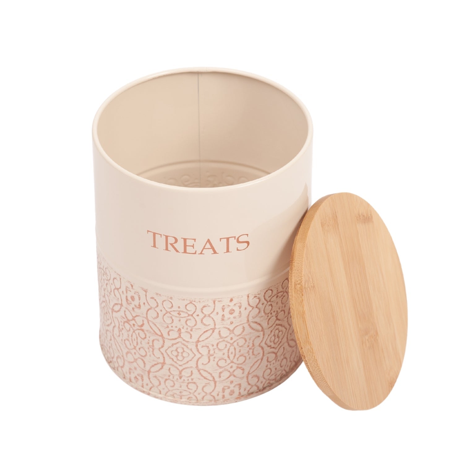 Country Living Dog Treat Canisters - Set of 2 Carbon Steel Jars with Bamboo Lids – White Swan - BIG FRENCHIES