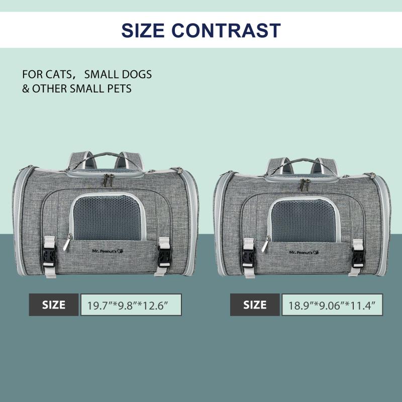 Mr. Peanut's Monterey Series Airline Compliant Horizontal Backpack Pet Carrier - BIG FRENCHIES