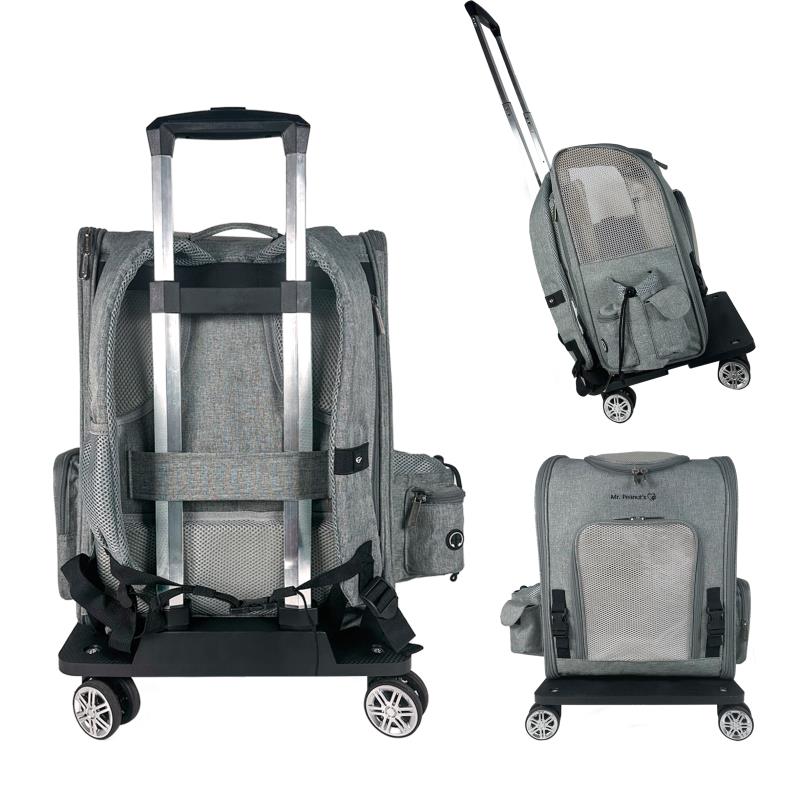 Mr. Peanut's Pet Carrier/Luggage Bag Spinner Wheelbase Luggage Cart - BIG FRENCHIES